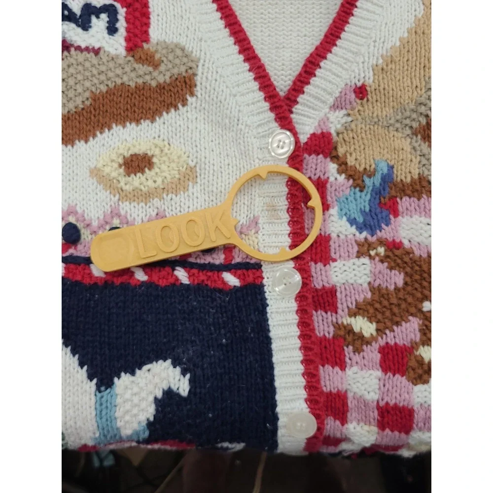 Vintage 1990s Knitted Sweater Vest Kitchen Theme Cottagecore Sz 2X Grandmacore - Picture 9 of 10
